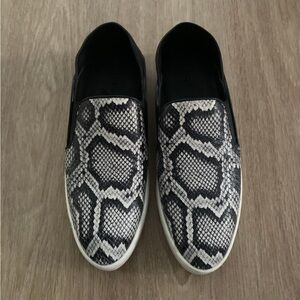 Vince Black and Gray Snake Print Sneakers